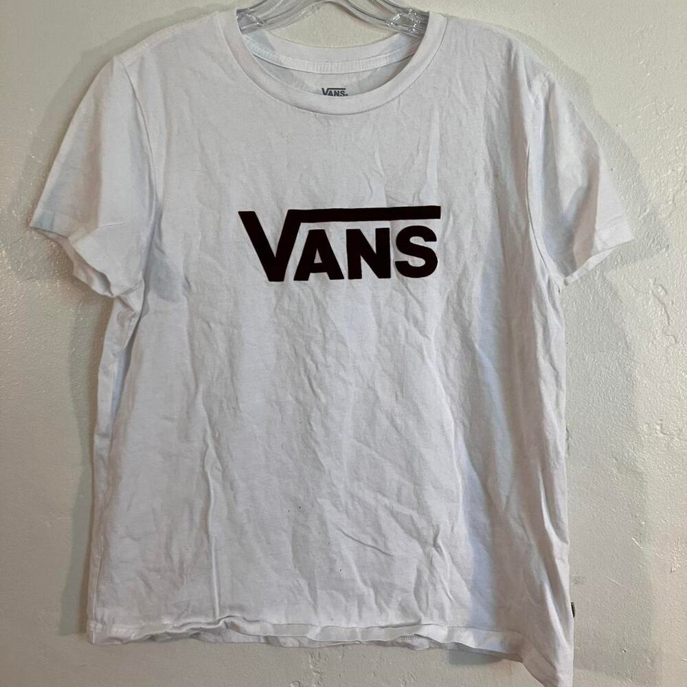 Vans White Graphic Tee w Felted Logo Skater T-shirt